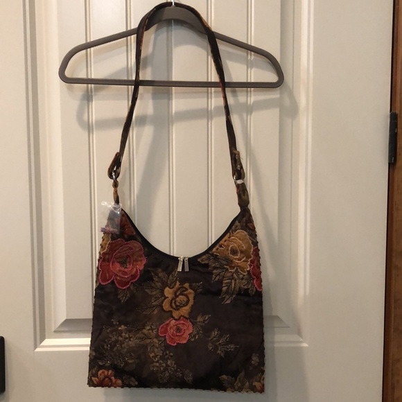 NWT Artisan hand beaded bag w/2 interchangeable dual snapped handles, long&short - Picture 2 of 7